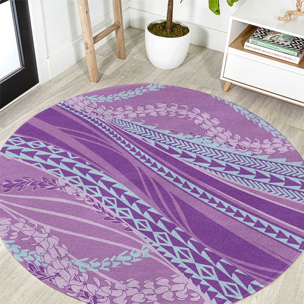 Polynesian Puakeniken Pikake Twisted Lei Round Carpet Amethys LT7 Amethys - Polynesian Pride