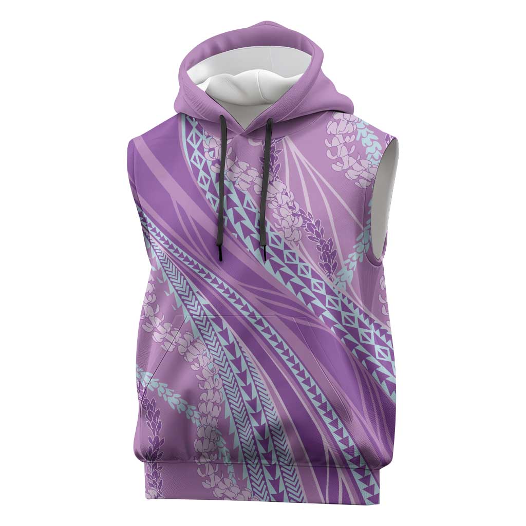 Polynesian Puakeniken Pikake Twisted Lei Sleeveless Hoodie Amethys LT7 Amethys - Polynesian Pride