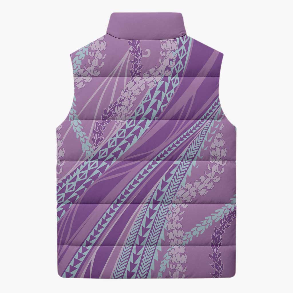 Polynesian Puakeniken Pikake Twisted Lei Sleeveless Puffer Jacket Amethys - Polynesian Pride