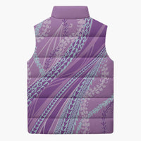 Polynesian Puakeniken Pikake Twisted Lei Sleeveless Puffer Jacket Amethys - Polynesian Pride
