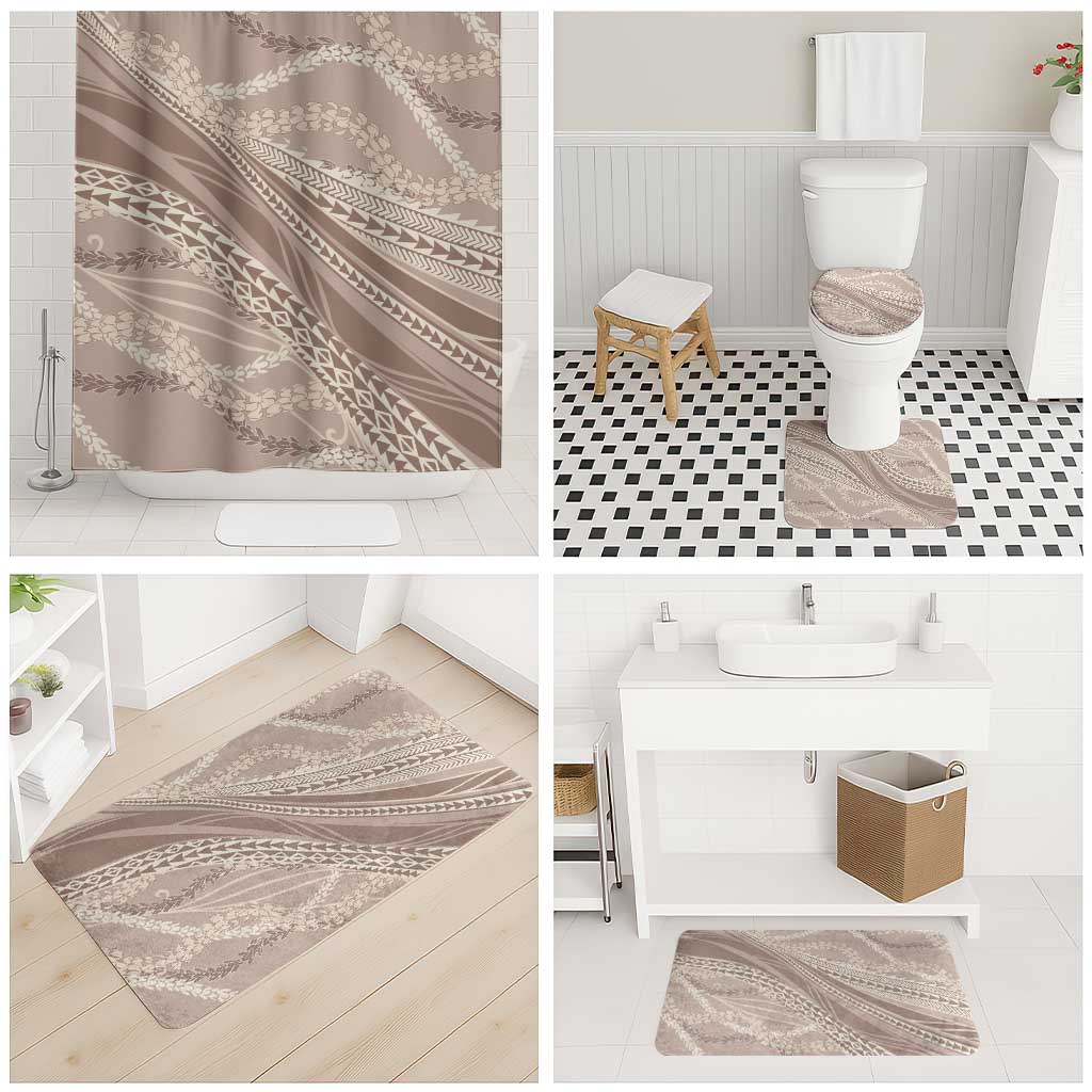 Polynesian Puakeniken Pikake Twisted Lei Bathroom Set Beige - Polynesian Pride