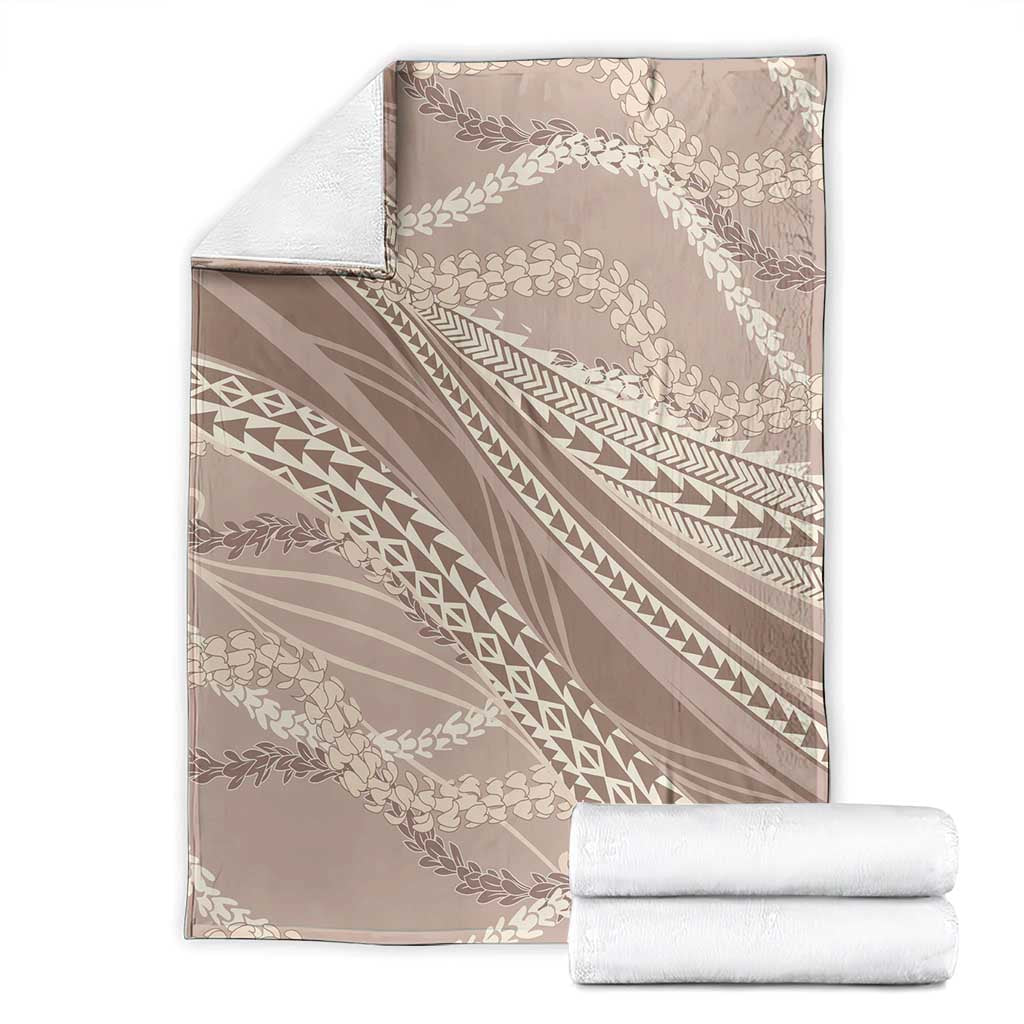 Polynesian Puakeniken Pikake Twisted Lei Blanket Beige - Polynesian Pride