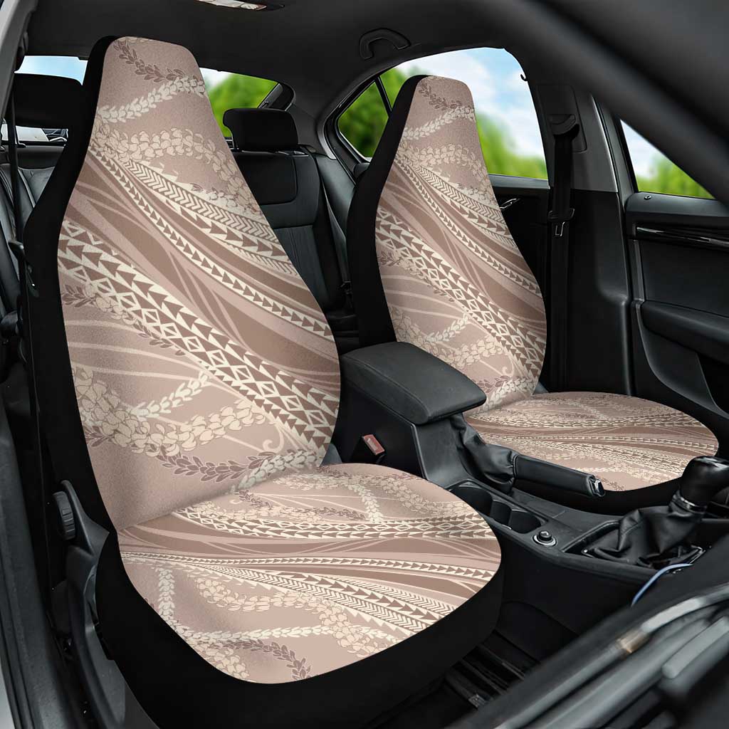 Polynesian Puakeniken Pikake Twisted Lei Car Seat Cover Beige LT7 One Size Beige - Polynesian Pride