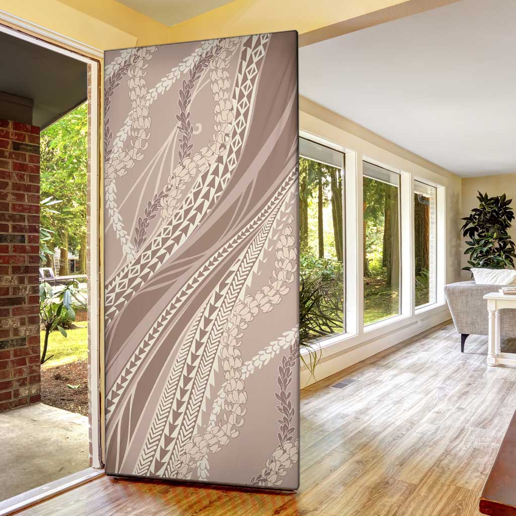 Polynesian Puakeniken Pikake Twisted Lei Door Cover Beige - Polynesian Pride