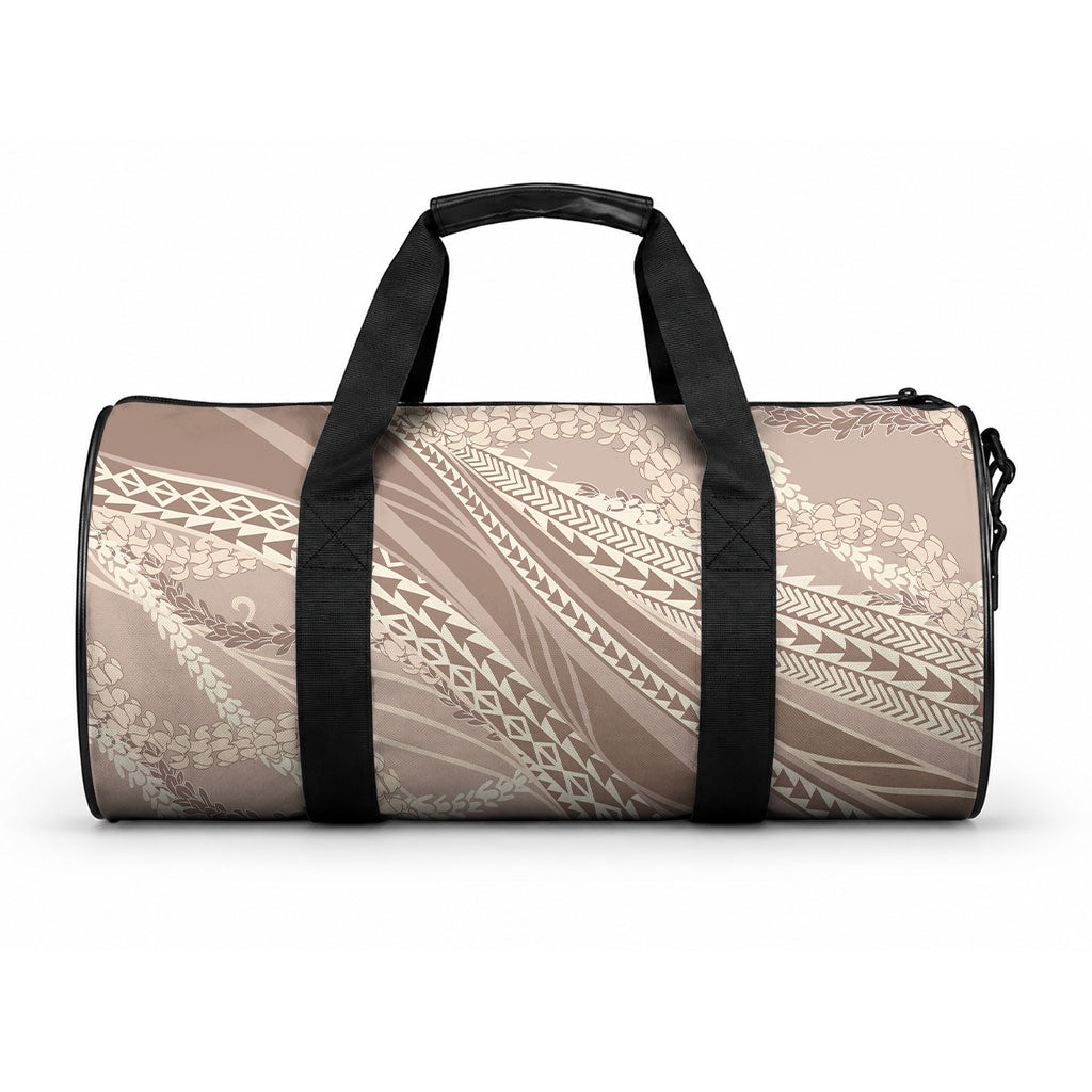Polynesian Puakeniken Pikake Twisted Lei Duffle Bag Beige LT7 One size Beige - Polynesian Pride