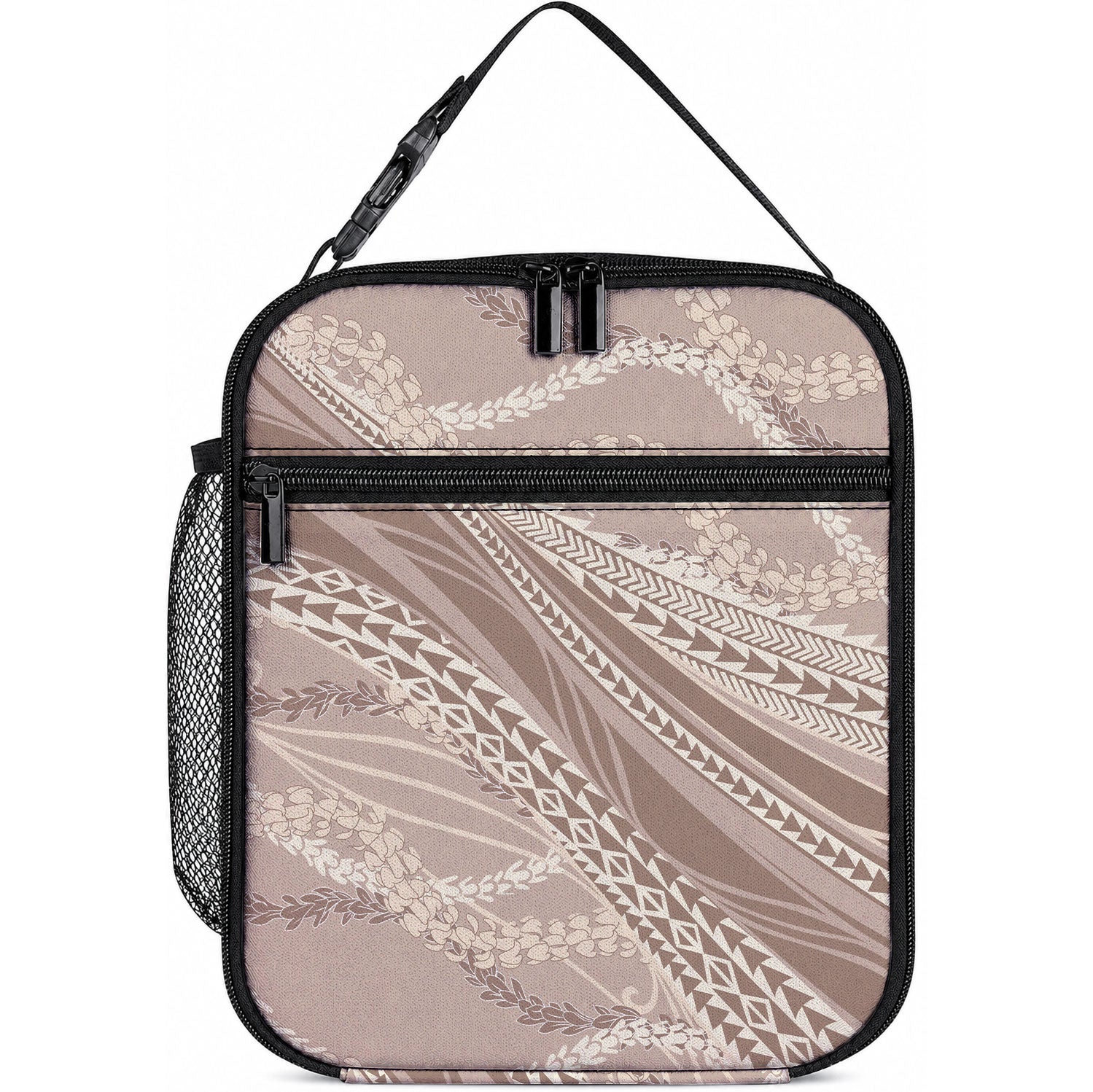Polynesian Puakeniken Pikake Twisted Lei Lunch Bag Beige LT7 10.2 × 8.3 × 4.3 inch Beige - Polynesian Pride