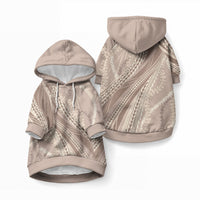 Polynesian Puakeniken Pikake Twisted Lei Pet Hoodie Beige LT7 Pullover Beige - Polynesian Pride
