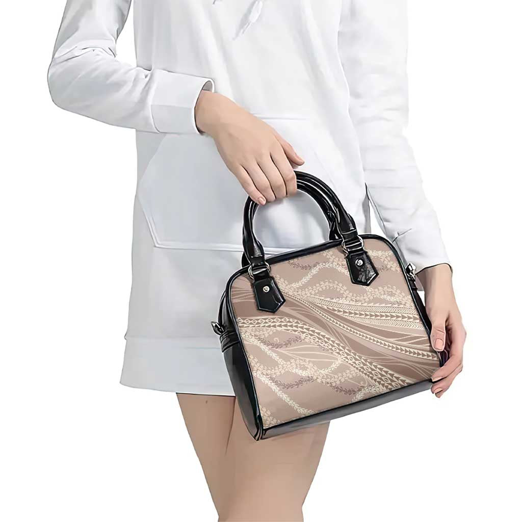 Polynesian Puakeniken Pikake Twisted Lei Shoulder Handbag Beige - Polynesian Pride