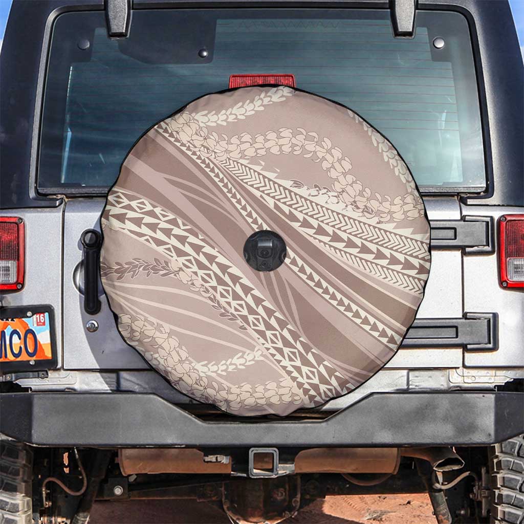 Polynesian Puakeniken Pikake Twisted Lei Spare Tire Cover Beige LT7 Beige - Polynesian Pride