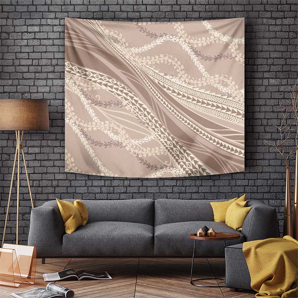 Polynesian Puakeniken Pikake Twisted Lei Tapestry Beige LT7 Beige - Polynesian Pride