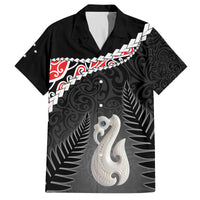Personalised New Zealand Maori Family Matching Tank Maxi Dress and Hawaiian Shirt Manaia Mix Koru LT7 Dad's Shirt - Short Sleeve Black - Polynesian Pride