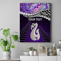 Personalised New Zealand Maori Canvas Wall Art Manaia Paua Shell Purple LT7 Purple - Polynesian Pride