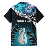 Personalised New Zealand Maori Family Matching Tank Maxi Dress and Hawaiian Shirt Manaia Paua Shell Turquoise LT7 - Polynesian Pride