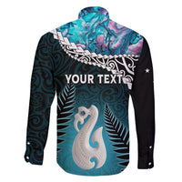 Personalised New Zealand Maori Family Matching Tank Maxi Dress and Hawaiian Shirt Manaia Paua Shell Turquoise LT7 - Polynesian Pride