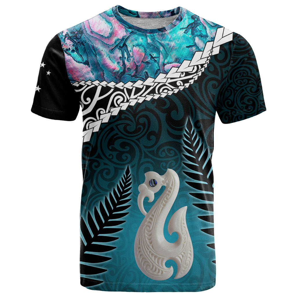 Personalised New Zealand Maori T Shirt Manaia Paua Shell Turquoise LT7 Turquoise - Polynesian Pride