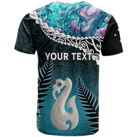 Personalised New Zealand Maori T Shirt Manaia Paua Shell Turquoise LT7 - Polynesian Pride