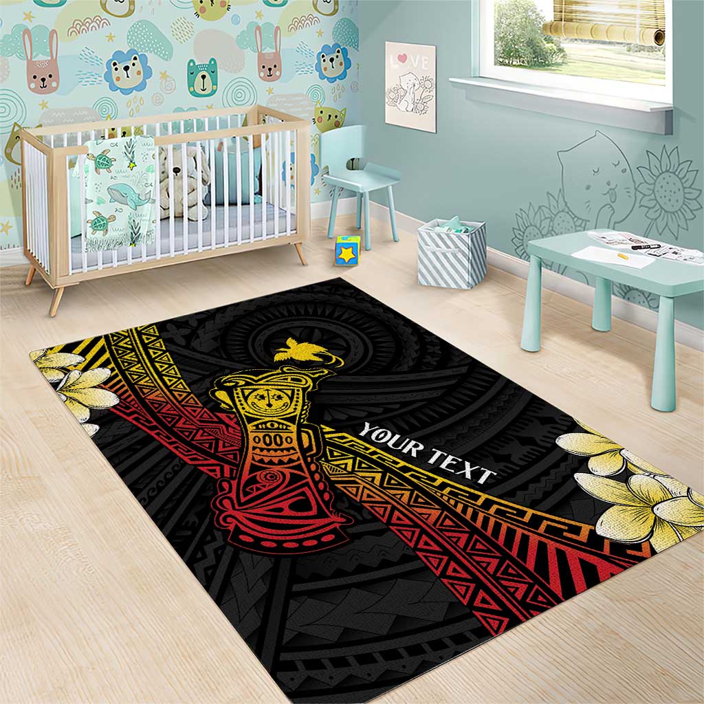 Personalized Papua New Guinea Area Rug Kundu Drum Carving Motifs