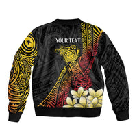 Personalized Papua New Guinea Bomber Jacket Kundu Drum Carving Motifs