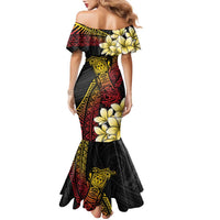 Personalized Papua New Guinea Family Matching Mermaid Dress and Hawaiian Shirt Kundu Drum Carving Motifs LT7 - Polynesian Pride