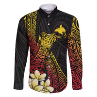 Personalized Papua New Guinea Family Matching Off The Shoulder Long Sleeve Dress and Hawaiian Shirt Kundu Drum Carving Motifs LT7 - Polynesian Pride