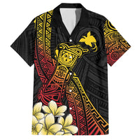 Personalized Papua New Guinea Family Matching Off Shoulder Short Dress and Hawaiian Shirt Kundu Drum Carving Motifs LT7 Dad's Shirt - Short Sleeve Black - Polynesian Pride