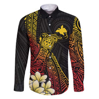 Personalized Papua New Guinea Family Matching Summer Maxi Dress and Hawaiian Shirt Kundu Drum Carving Motifs LT7 Dad's Shirt - Long Sleeve Black - Polynesian Pride