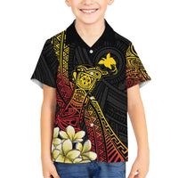 Personalized Papua New Guinea Family Matching Summer Maxi Dress and Hawaiian Shirt Kundu Drum Carving Motifs LT7 Son's Shirt Black - Polynesian Pride