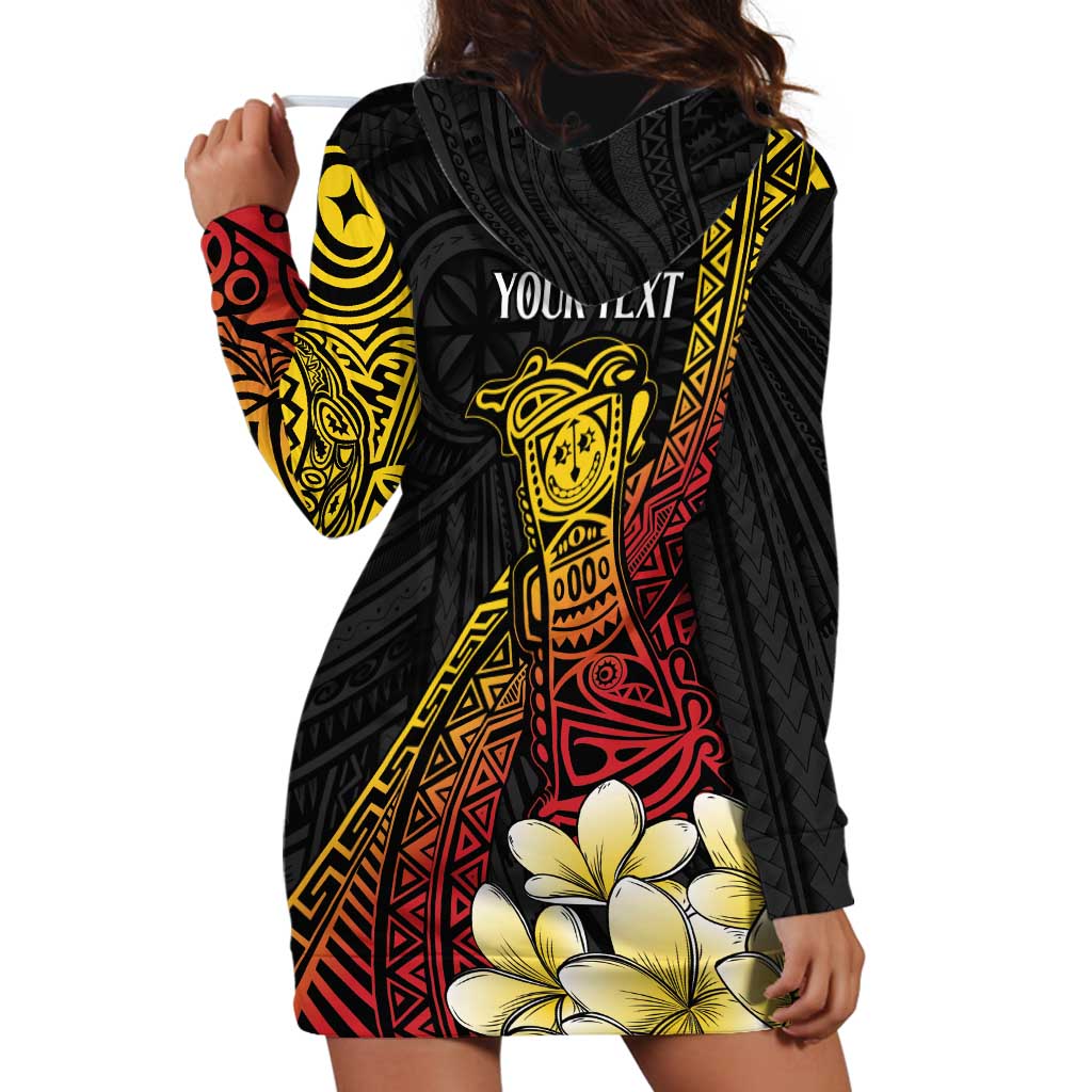 Personalized Papua New Guinea Hoodie Dress Kundu Drum Carving Motifs