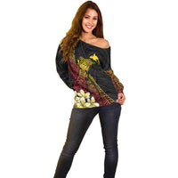 Personalized Papua New Guinea Off Shoulder Sweater Kundu Drum Carving Motifs