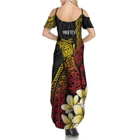 Personalized Papua New Guinea Summer Maxi Dress Kundu Drum Carving Motifs