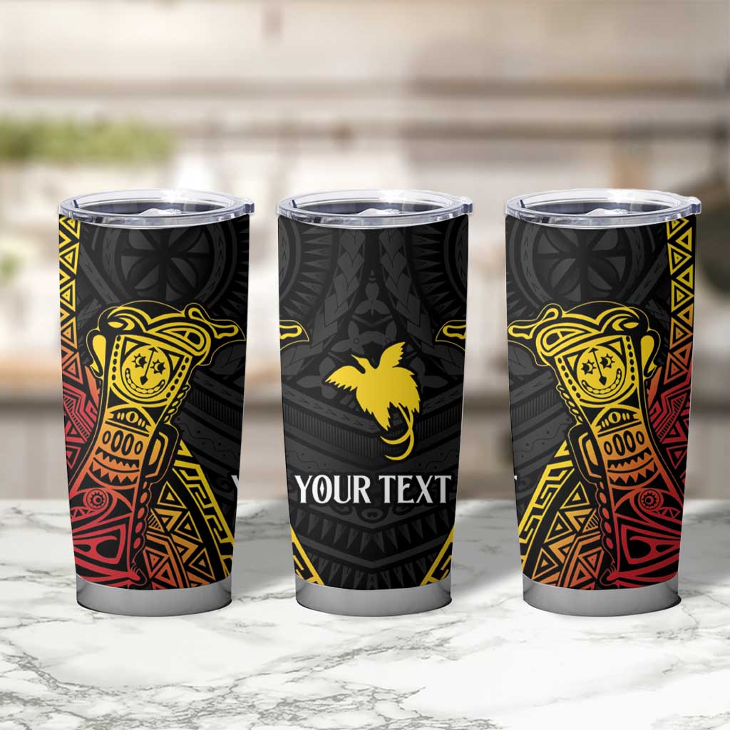 Personalized Papua New Guinea Tumbler Cup Kundu Drum Carving Motifs