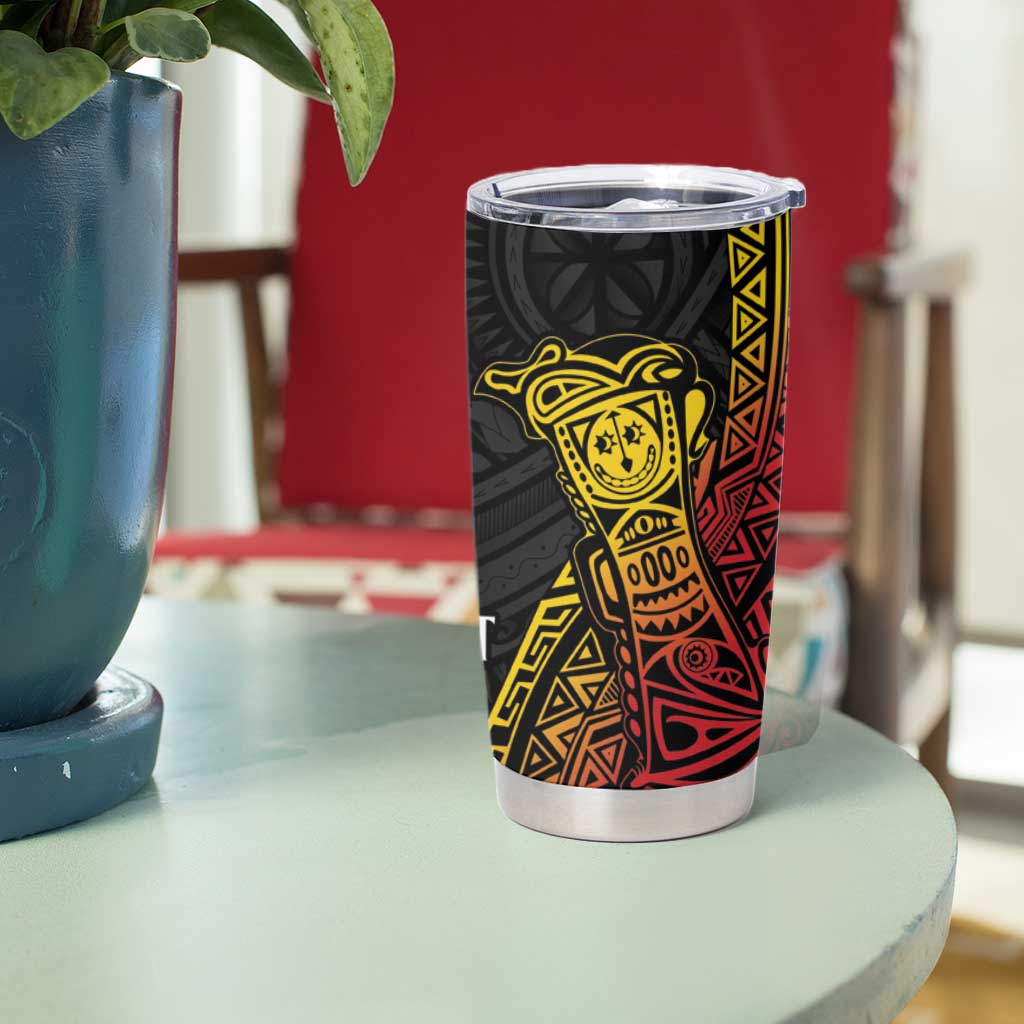 Personalized Papua New Guinea Tumbler Cup Kundu Drum Carving Motifs