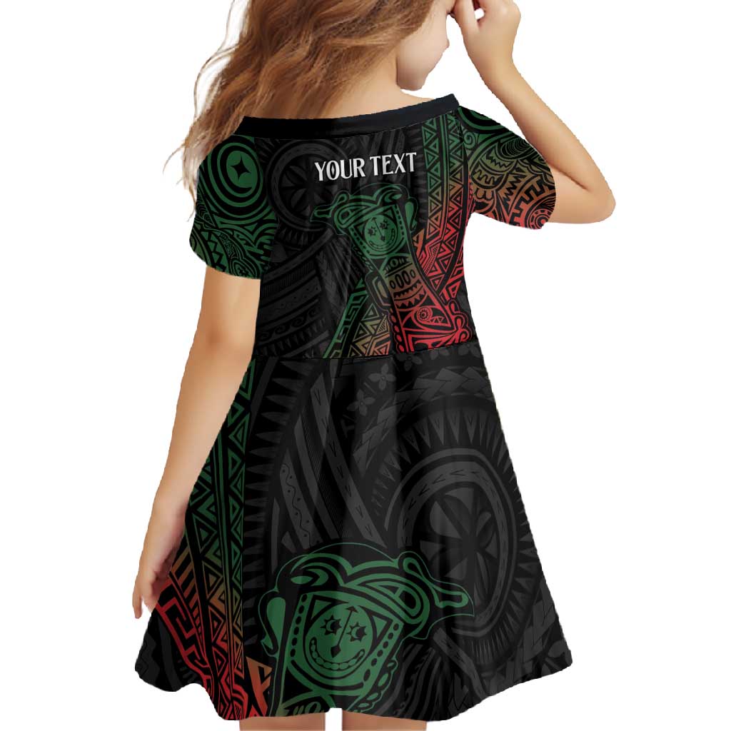 Personalized Papua New Guinea Family Matching Off Shoulder Maxi Dress and Hawaiian Shirt Kundu Drum Motifs - Sepik Colors LT7 - Polynesian Pride