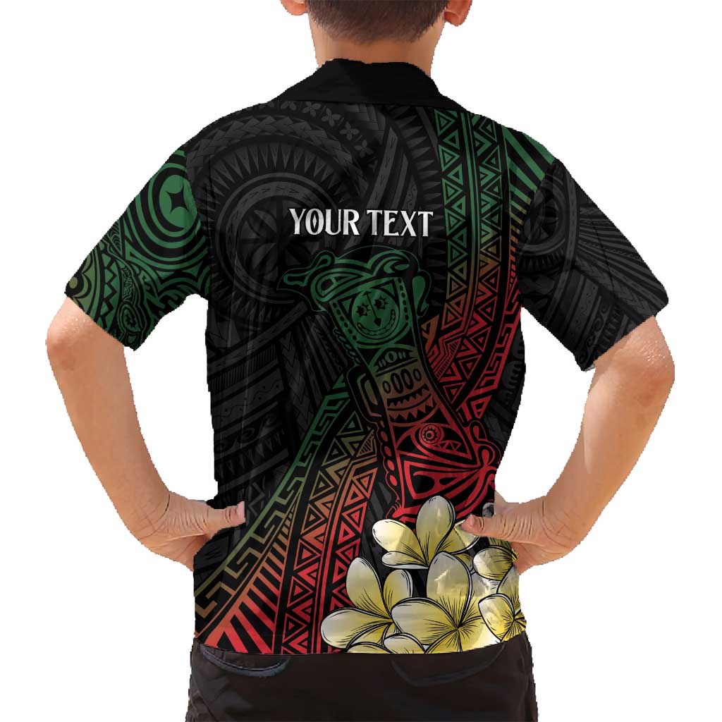 Personalized Papua New Guinea Family Matching Off Shoulder Short Dress and Hawaiian Shirt Kundu Drum Motifs - Sepik Colors LT7 - Polynesian Pride