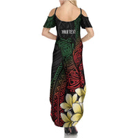 Personalized Papua New Guinea Family Matching Summer Maxi Dress and Hawaiian Shirt Kundu Drum Motifs - Sepik Colors LT7 - Polynesian Pride
