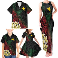 Personalized Papua New Guinea Family Matching Tank Maxi Dress and Hawaiian Shirt Kundu Drum Motifs - Sepik Colors LT7 - Polynesian Pride