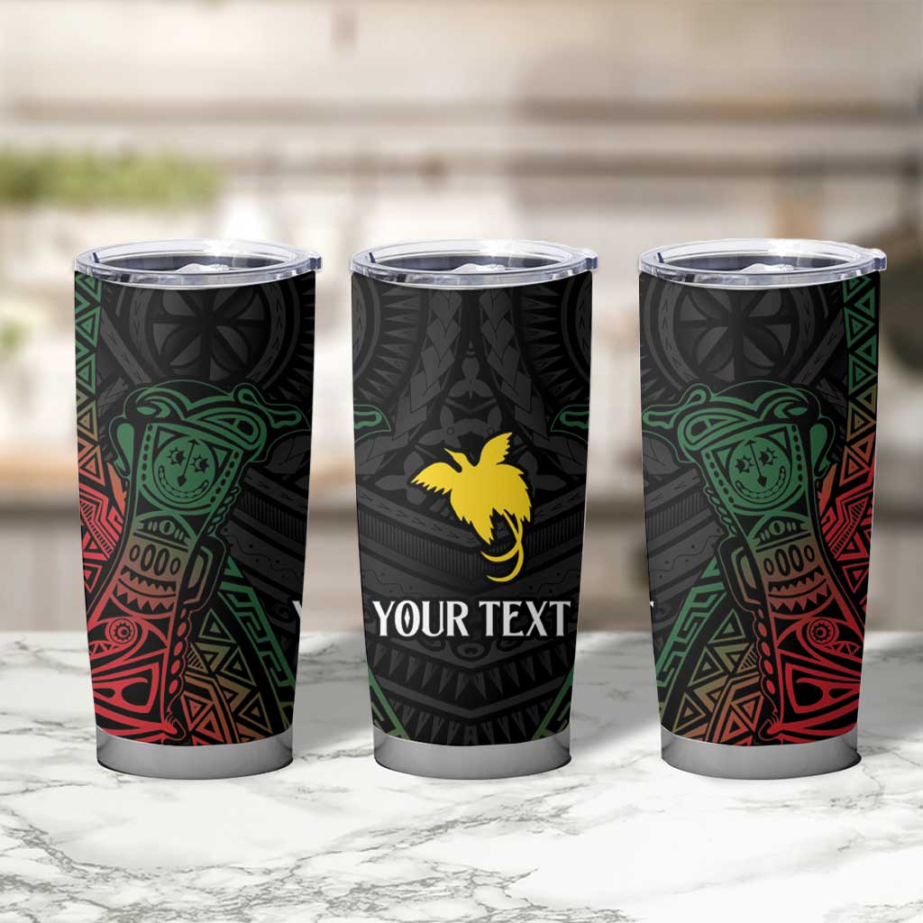 Personalized Papua New Guinea Tumbler Cup Kundu Drum Motifs - Sepik Colors