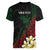 Personalized Papua New Guinea Women V-Neck T-Shirt Kundu Drum Motifs - Sepik Colors