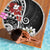 Bula Fiji Tagimaucia Mix Plumeria Masi Tapa Beach Blanket Black