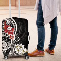 Bula Fiji Tagimaucia Mix Plumeria Masi Tapa Luggage Cover Black