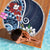 Bula Fiji Tagimaucia Mix Plumeria Masi Tapa Beach Blanket Blue