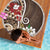 Bula Fiji Tagimaucia Mix Plumeria Masi Tapa Beach Blanket Brown