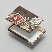 Bula Fiji Tagimaucia Mix Plumeria Masi Tapa Canvas Wall Art Brown