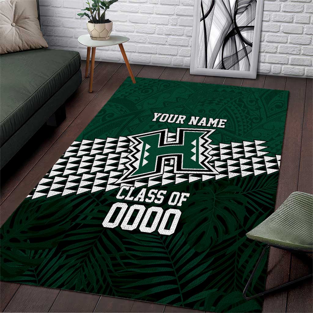 Hawaii Rainbow Warriors Alumni Custom Area Rug Kanaka Arrows Tropical Vibes