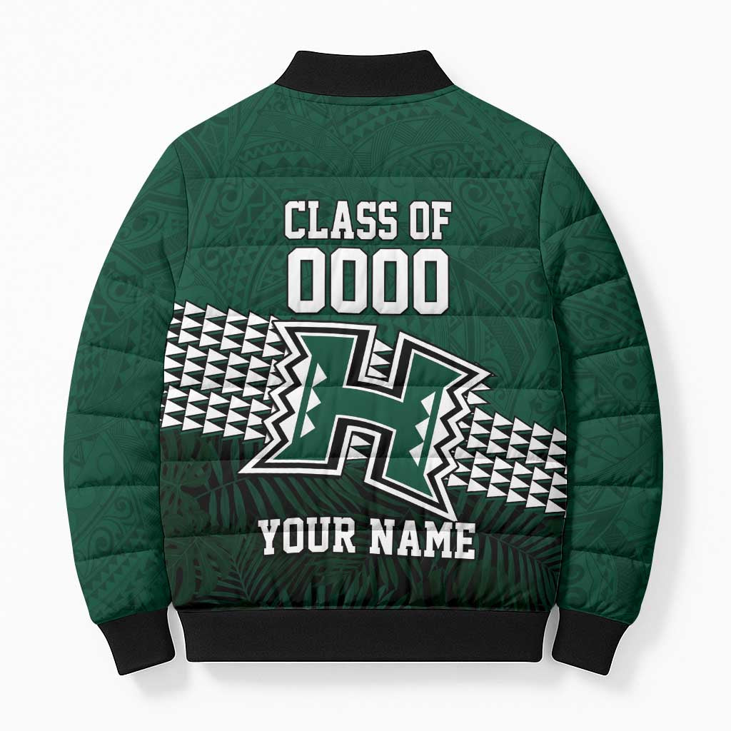 Hawaii Rainbow Warriors Alumni Custom Bomber Puffer Jacket Kanaka Arrows Tropical Vibes