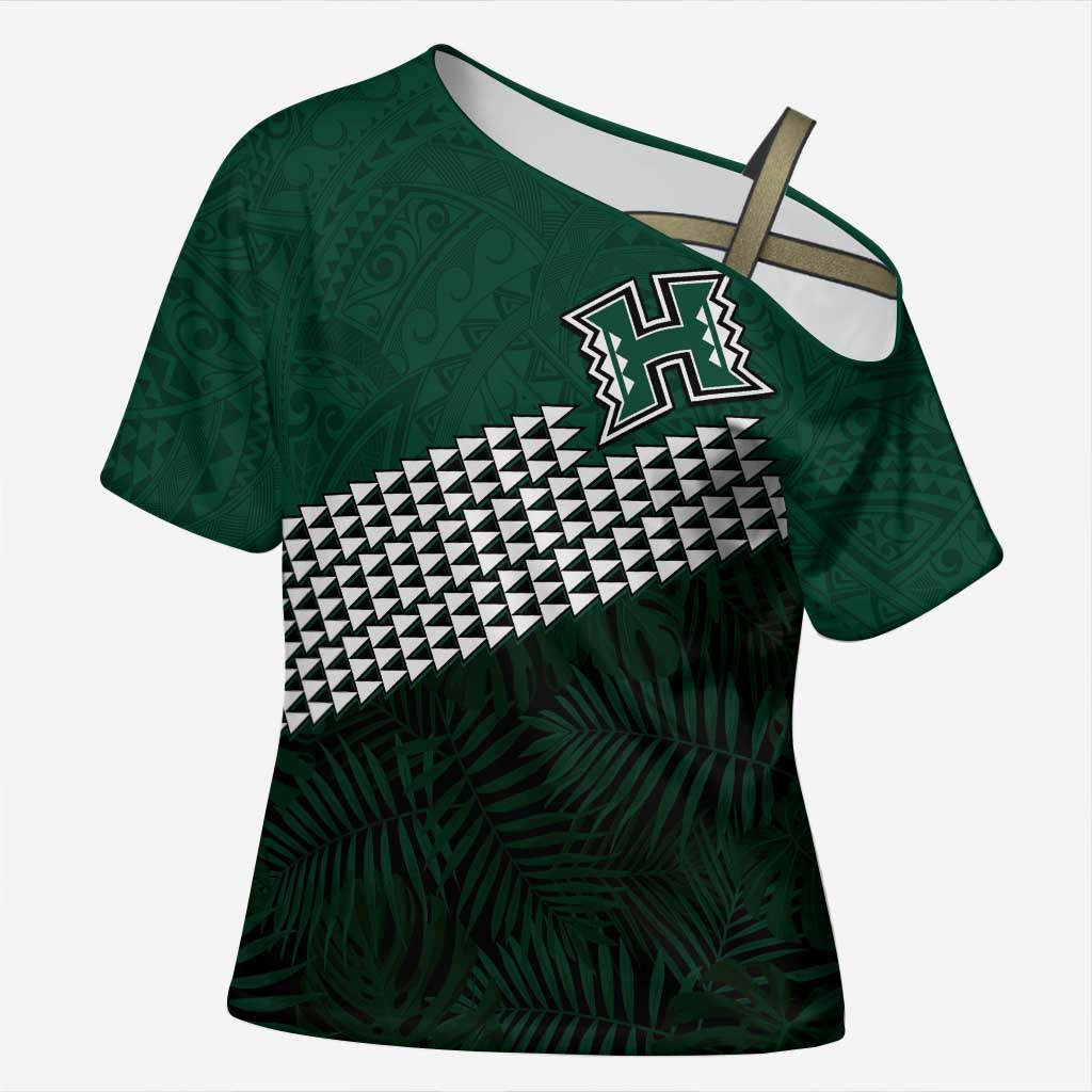 Hawaii Rainbow Warriors Alumni Custom Cross Shoulder Shirt Kanaka Arrows Tropical Vibes