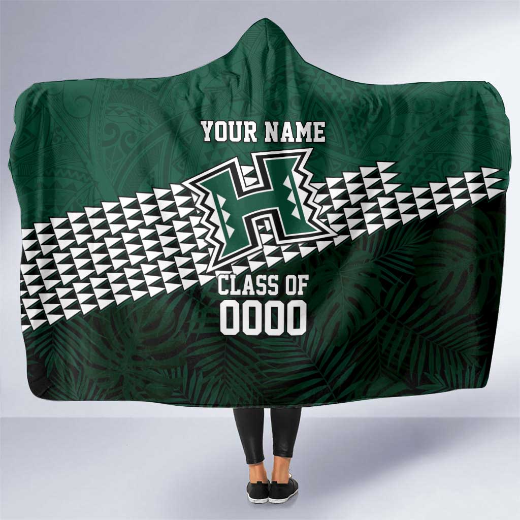 Hawaii Rainbow Warriors Alumni Custom Hooded Blanket Kanaka Arrows Tropical Vibes