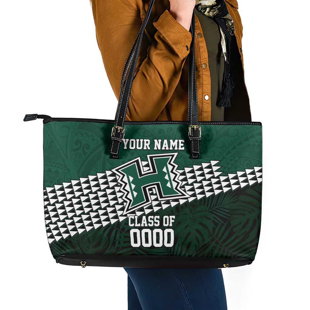 Hawaii Rainbow Warriors Alumni Custom Leather Tote Bag Kanaka Arrows Tropical Vibes