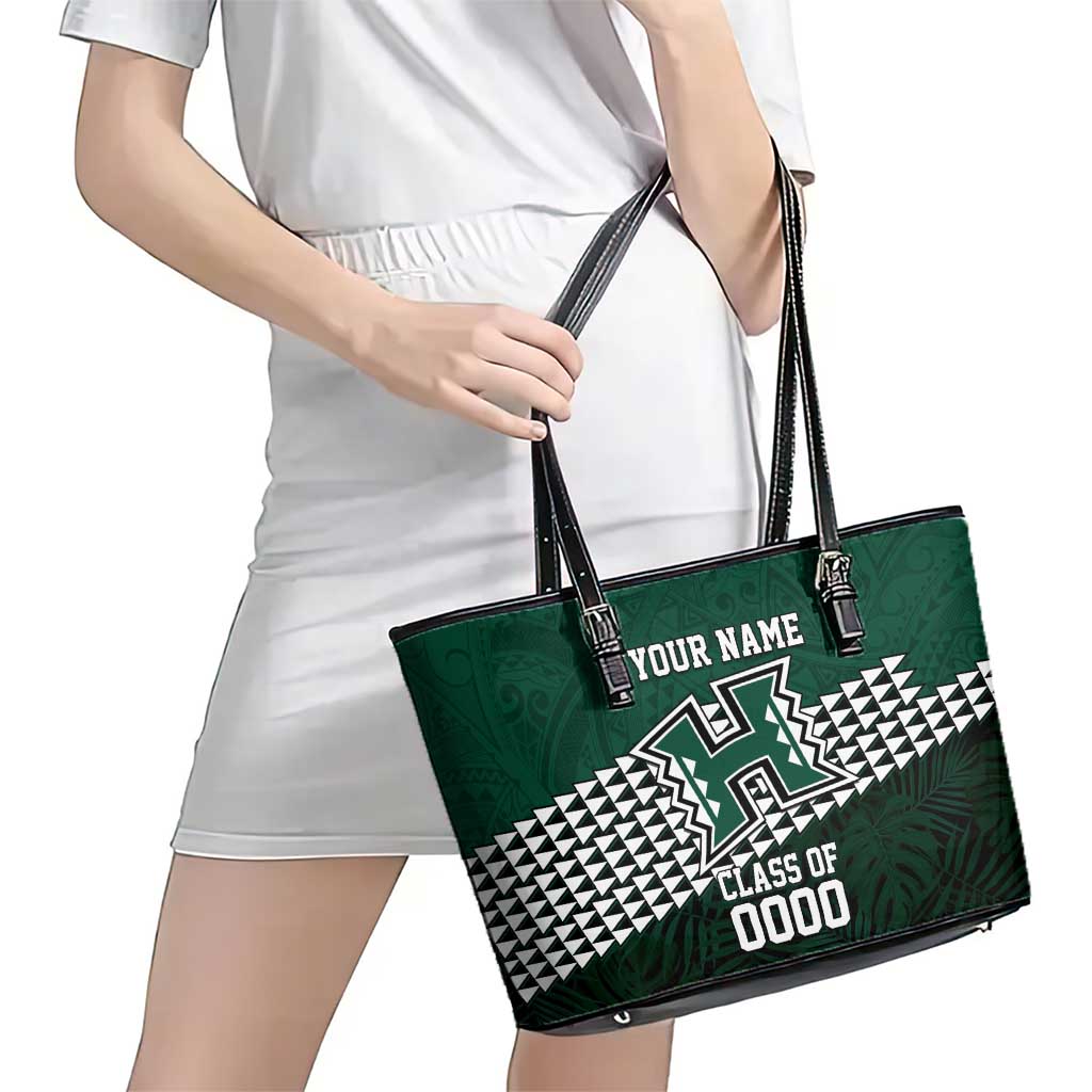 Hawaii Rainbow Warriors Alumni Custom Leather Tote Bag Kanaka Arrows Tropical Vibes