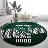 Hawaii Rainbow Warriors Alumni Custom Round Carpet Kanaka Arrows Tropical Vibes